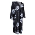 thumbnail image 1 of Cárdigan de kimono floral largo negro Traje de baño informal SM SunniMix mujeres del kimono de la gasa, 1 of 8