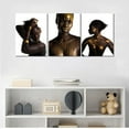 thumbnail image 3 of Hieng Canvas Wall Art Painting African Woman Pictures Modern Gold Black Woman Holding Gold Jewelry Posters Prints Artwork Home Decor for Living Room Bedroom Office Unframed, 3 of 6