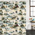 thumbnail image 2 of Coastal Palm Trees Bathroom Shower Curtains with 12 Hooks Polyester Waterproof Shower Curtain for Stalls and Bathtubs Summer Ocean Sailboat Nautical Scene Decorative Bathroom Curtain 54x78 Inches, 2 of 9