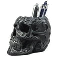 thumbnail image 2 of Ebros Set of 2 Tribal Tattoo Floral Skulls Stationery Pen Holder Desktop, 2 of 7