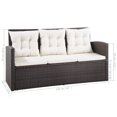 thumbnail image 4 of vidaXL 5 Piece Garden Lounge Set with Cushions Poly Rattan Brown, 4 of 5