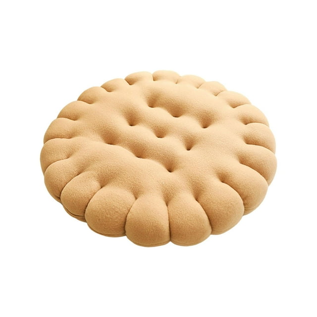 Cojín de asiento en forma de galleta, suave, de terciopelo, para silla, grueso, rectangular, redondo Redondo amarillo