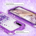 thumbnail image 3 of SPYCASE For Galaxy A01 Case Liquid Glitter Waterfall Heavy Duty Shockproof for Girls Women Cover - Purple, 3 of 7