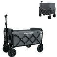 thumbnail image 2 of LuckyNote Expandable Dual-Layer Utility Wagon, 225 lbs Capacity Folding Cart with 100% Extra Storage Space, 360° All-Terrain Wheels, for Camping Shopping Gardening, Gray, 2 of 27
