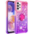 thumbnail image 2 of Slim Fit Phone Case for Samsung Galaxy A23 4G/5G, Shiny Bling Quicksand Effect TPU Bumper Case with Four Corners Anti-Fall Heavy Protection Cover for Samsung Galaxy A23, Pink Purple, 2 of 7