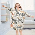thumbnail image 5 of Dailycode Wearable Blanket Hoodie Oversized Sherpa Flannel Blankets with Pocket for 3-14 Year Old Cute Hand Drawn Zebras, 5 of 7