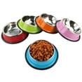 thumbnail image 1 of Bol Plat d'Alimentation en Acier Inoxydable pour Extérieur Maison Animal Chien Chat Eau Nourriture, 1 of 5