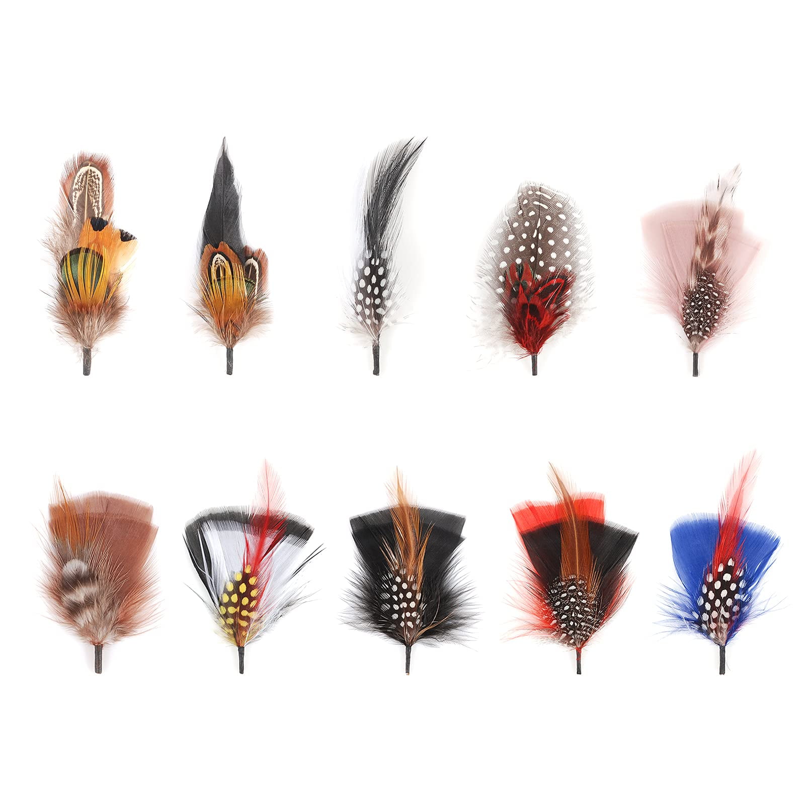 BTREEFLO Hat Feathers, 12 PCS Assorted Natural Feathers Colorful Real  Feathers Packs Accessories for Fedora Scott Borges Trilby Hats (#1)