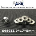 thumbnail image 1 of Llegada Real Envío Gratis 10 unids S689zz S689 Zz 9x17x5mm Rodamientos de escudos de metal 440c Acero inoxidable S618 / 9z ZefeiWu 8390613882981, 1 of 1