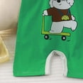 thumbnail image 6 of Baby Onesies Boy Baby Boy Stripe Jumpsuit Fire Truck Excavator Embroidery Short Sleeve Knit Romper, 6 of 7