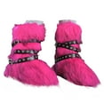 thumbnail image 3 of YLYL Women's Mid Calf Boots Furry Fluffy Warm Fur Lined Round Toe Y2K Fashion Outdoor Snow Boots, 3 of 9
