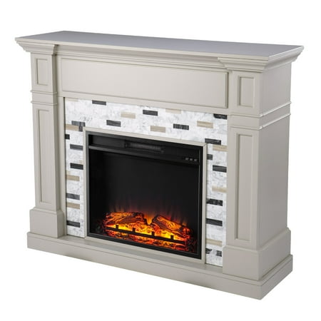 

Birkover Base Electric Fireplace with Marble Surround