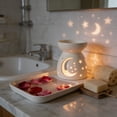 thumbnail image 2 of Rirozkan Ceramic Essential Oil Warmer, Tea Light Candle Holder And Wax Melt Burner, Aromatherapy Diffuser, For Home, Bedroom, And Relaxation Decor, 2 of 6