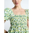 thumbnail image 4 of Free Assembly Women's and Women's Plus Puff Sleeve Peasant Mini Dress, Sizes XS to 4X, 4 of 5