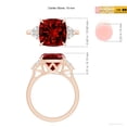 thumbnail image 5 of ANGARA Lab Grown 4.6 Ct Cushion Ruby Engagement Ring with Trio Diamonds for Women in 14K Rose Gold (Size-10mm) | July Birthstone, Birthday, Anniversary, Jewelry Gift for Women | Lab-Grown Ruby Ring, 5 of 8