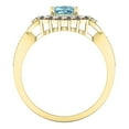 thumbnail image 3 of Dazzlingrock Collection 14K Blue Topaz & Champagne & White Diamond Halo Style Bridal Engagement Ring, Yellow Gold, Size 6, 3 of 3