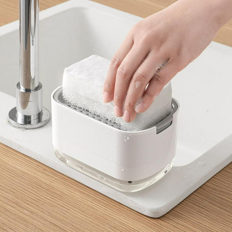 Dishwashing Liquid soap Pump For Kitchen (400 ML with Sponge Holder) - THE  UNIQUE STORE