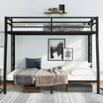 thumbnail image 2 of Bellemave Metal Bunk Beds Full XL over Queen Bunk Bed for Adults, Teens, Kids Heavy Duty Bunk Bed Frame with 2 Ladder and Full-Length Guardrails, No Box Spring Needed, Black, 2 of 11