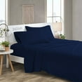 thumbnail image 2 of BEDSIUM 4pc Bed Sheet Set 1000 Thread Count Luxury Softest Bedding Sheet Set Upto 18" Deep Pocket 100% Egyptian Cotton - Wyoming King Navy Blue, 2 of 5