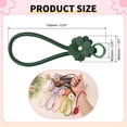 thumbnail image 2 of Leather Wristlet Keychain, Cute Car Key Chain Practical Bracelet Key Chain Flower Phone Wrist Strap for Phone Lanyard, Dark Green, 2 of 7