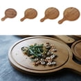 thumbnail image 5 of Round Natural Bamboo Wooden Pizza Tray with Handle Homemade Pizza Bread Tray Cutting Board Chopping Household Use Wash Wood Tray, 5 of 7
