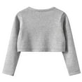 thumbnail image 5 of Gubotare Cardigan for Toddler Girl Toddler Girls Cropped Shrug Cardigan Knit Button Cover Up for Dresses School Parties & Holidays Size 13-14 (Grey,13-14 Years), 5 of 5