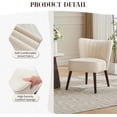 thumbnail image 4 of Silla Decorativa De Mediados De Siglo, Silla De Salón, Silla con Respaldo Alto y Patas Ajustables, Silla Auxiliar para Dormitorio y Salón, Beige, 4 of 7
