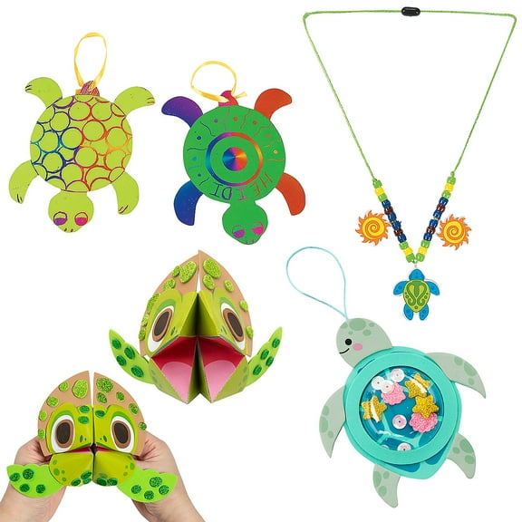 Fun Express Super Sea Turtle Activity & Craft Kit Assortment – 60 Pieces