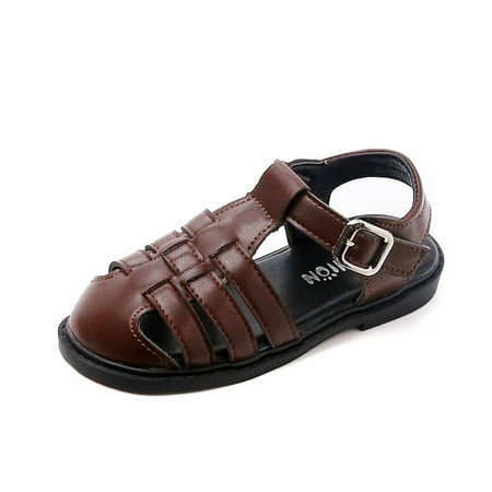 

Girls Round Toe Side Buckle Casual Flat Sandals Kids Summer Shoes