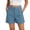 *Blue, variant on Women's Pleated High Waist Roll Cuff Dress Shorts with Pockets,Casual Loose Fit Work Shorts Green,Women's Plus L