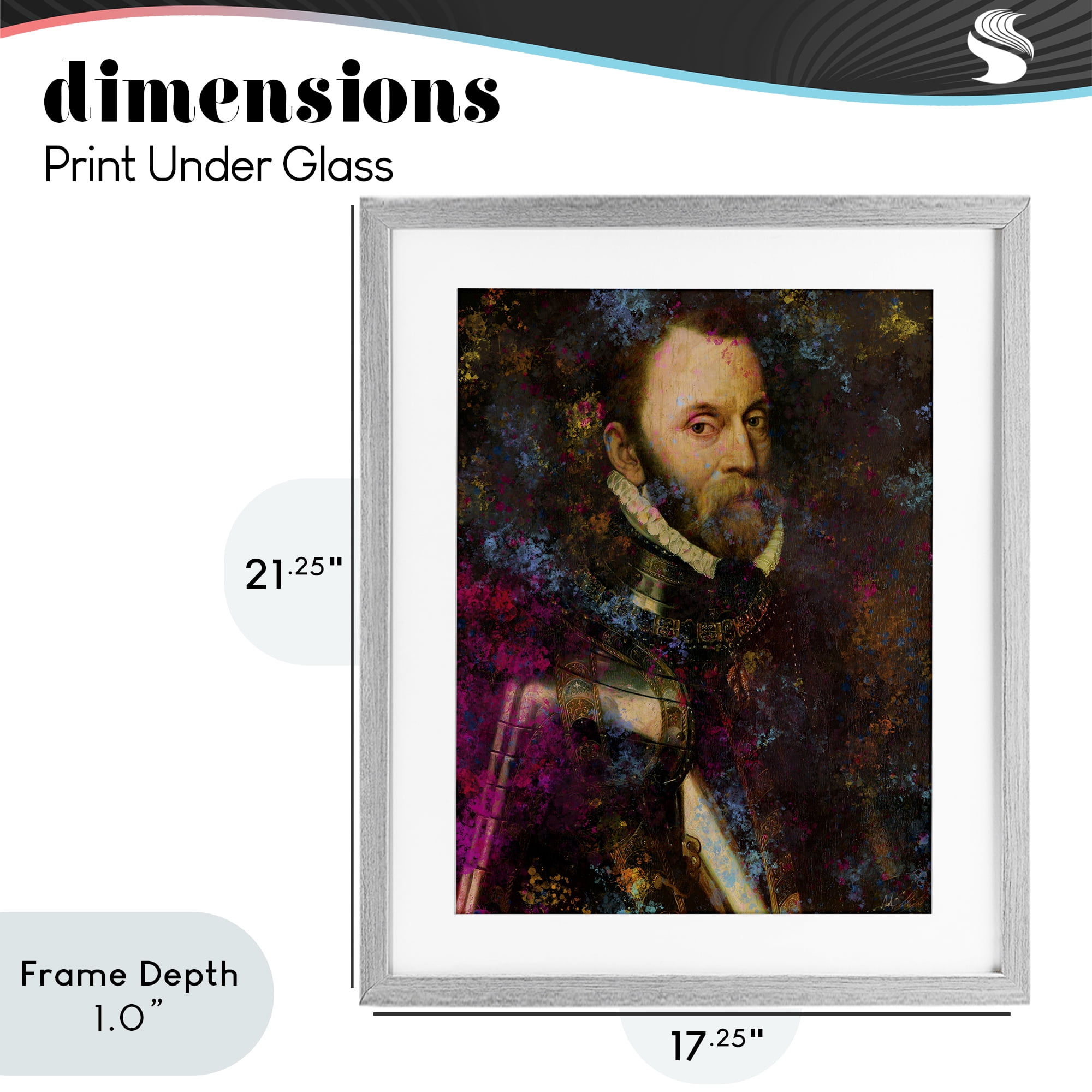 Stupell Industries Dappled Royalty Portrait Gray Framed Print Under Glass, design by Sarah Adams