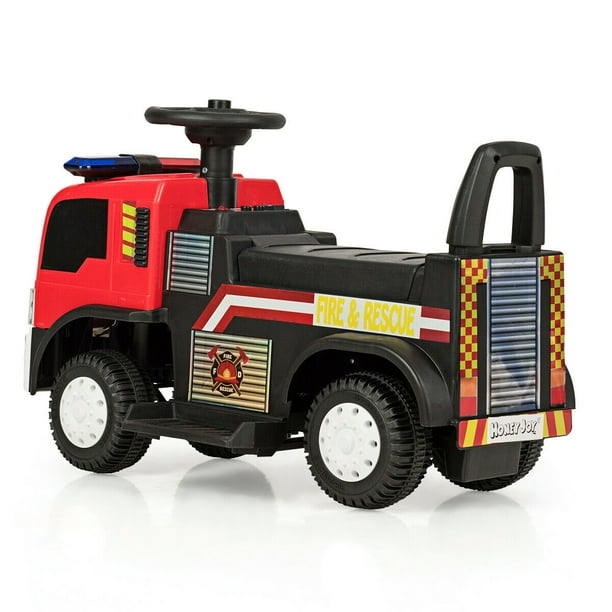 Gymax Kids 6V Ride On Fire Truck Fire Engine Battery Powered w Siren