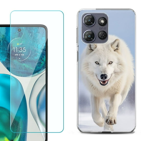 Phone Case for Motorola Moto G 5G 2026, with Screen Protector, by OneToughShield - Arctic Wolf