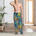 thumbnail image 4 of Mens Pajama Pants Bottoms with Pockets - Animals In Camping Comfy Mens Pj Pants, Soft Men Lounge Pants, 4 of 5