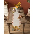 thumbnail image 5 of ERUNPONLY Pumpkin Sunflower Fall Table Runner - 90 Inch Long Thanksgiving Botanical Leaves Beige Cotton Linen Blended Dress Scarves Farmhouse Table Runner for Kitchen Dining, Coffee Table, 13"x90", 5 of 8