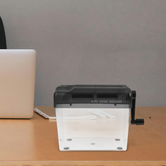 CATIEBYE 1Pcs Wear Manual Shredder With Transparent Box For Document Shredding Home Office Shredder