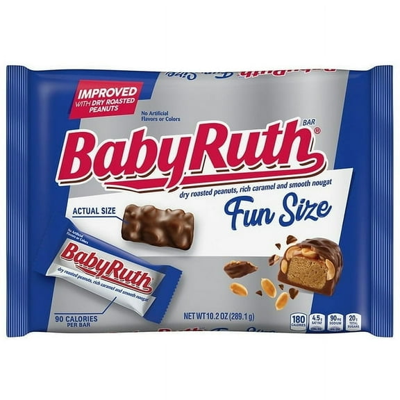 Baby Ruth Chocolate Bars, Fun Size, Small Bag Fun Size 10.2 oz