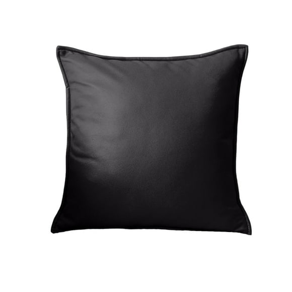 SLYNSHome Decorative Throw Pillow for Couch Sofa,Cozy Farmhouse Solid Color Cushion Soft Black Pillow for Bed Living Room Home Decor 18X18 inch