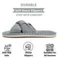 thumbnail image 5 of BERANMEY Comfy Slippers for Women Memory Foam House Bedroom Shoes Corduroy Bow Crossbands Slide Slipper Shoes Open Toe Slip On Sole Slippers SoftTrendy Gift Slippers, 5 of 9