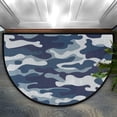 thumbnail image 2 of Classic Camo Half Round Door Mat, Navy Blue Non-Slip Half Circle Area Rug Doormat Washable Half Moon Rug Indoor Entrance Doormat for Kitchen Bedroom Home Decor 24"x36", 2 of 7
