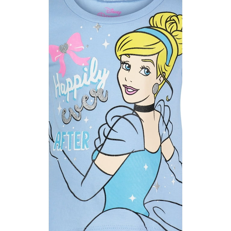 Princess to Big Belle 4 Girls Pack T-Shirts Little Jasmine Cinderella Kid Infant