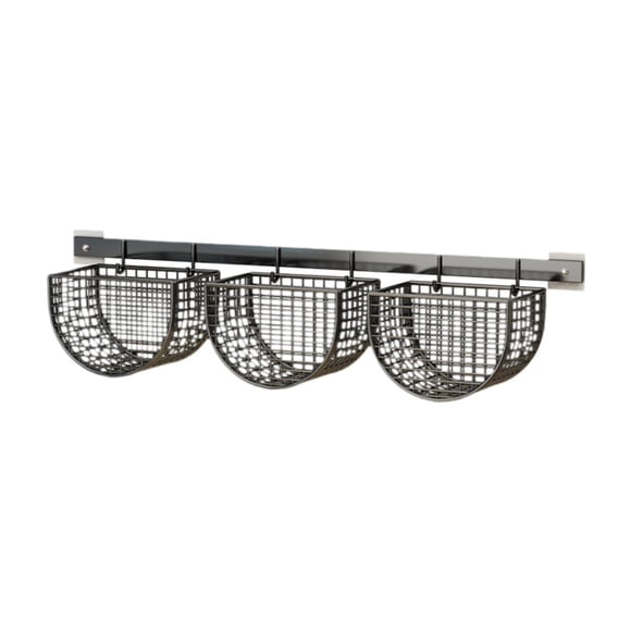 EGNMCR Hanging Wall Basket Potato Storage Basket Ginger Garlic Container For Dining Room Black Kitchen storage baskets