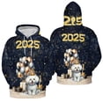 thumbnail image 3 of Happy New Year Bichon Frise Welcome 2025 Balloon Firework Party All Over Print 3D Hoodie Unisex Merch Hoodies Bichons Dog Lovers Gifts Idea - 01014, 3 of 6