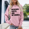 thumbnail image 2 of XIAOCHA Bold Block Letter Print Crew Neck Sweatshirt for Women Pet Theme Graphic Relaxed Errands Sweat Pullover, 2 of 4