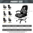 thumbnail image 6 of Xixirimido Skull Black Print Computer Office Chair Covers Stretchable Soft Fit Universal Desk Rotating Slipcovers, Removable Washable Chair Protector Cover with Button, Large, 6 of 6