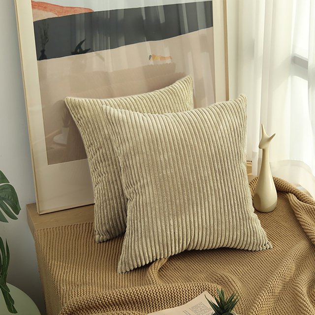 Soft Corduroy Striped Velvet Rectangle Decorative Throw Pillow Cusion For Couch 12