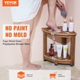 thumbnail image 2 of VEVOR Corner Shower Bench, 16.5" Height 12.8" Radius, Faux Wood Grain Polystyrene, 2 of 9