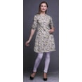 thumbnail image 5 of Bimba Roll Up Sleeve Kurti For Women Printed Mandarin Collar Short Kurti Tops, 5 of 6