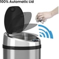 thumbnail image 2 of iTouchless 13 Gallon Platinum Edition Touchless Sensor Kitchen Trash Can with Odor Control System, Round Garbage Bin for Home or Office, Brushed Stainless Steel, 2 of 6