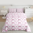 thumbnail image 2 of Castle Fairy Preppy Child Cartoon Bowknot 3 Pieces Queen Comforter Set,Pink White Ultra Soft Bedding Sets,Dreamy Princess Bowtie Bedding Comforter Set Breathable,Microfiber Bedroom Decor,Reversible, 2 of 8